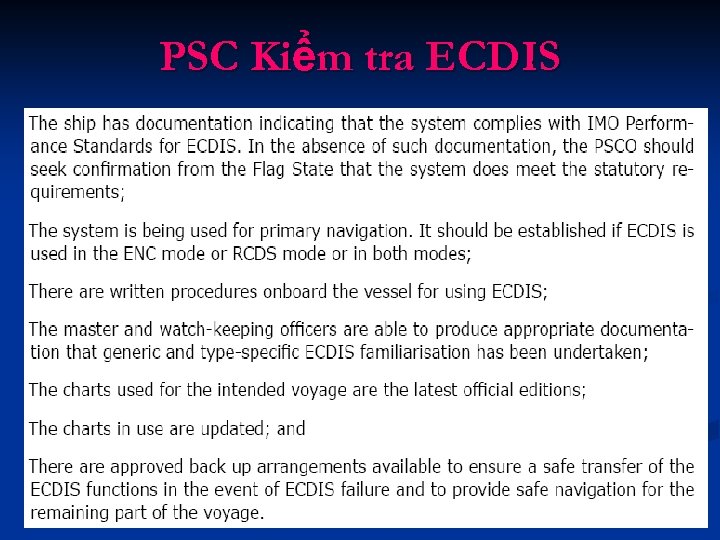 PSC Kiểm tra ECDIS 