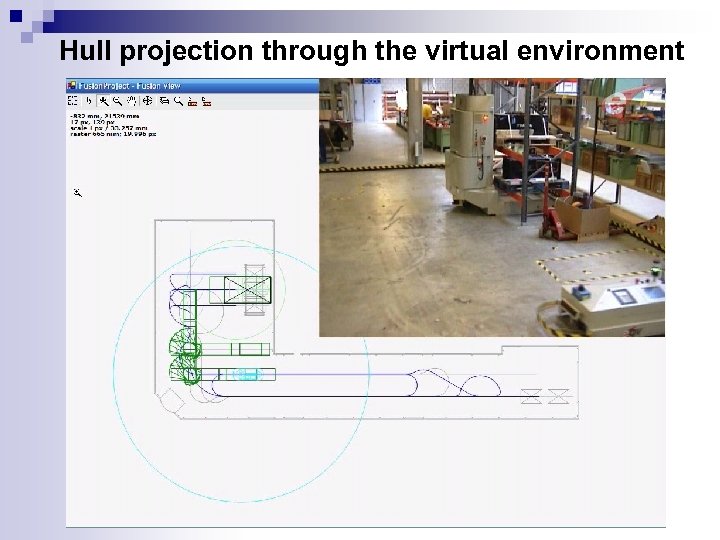 Hull projection through the virtual environment 