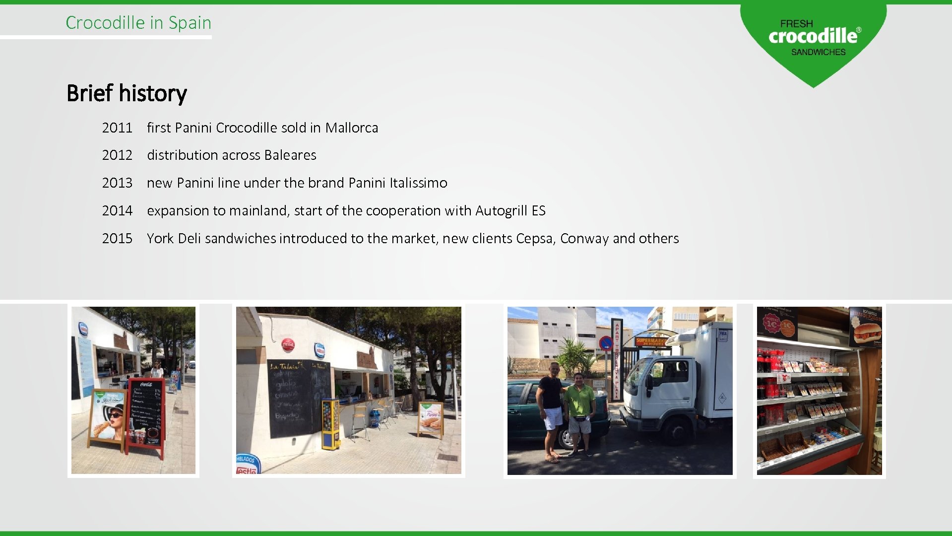 Crocodille in Spain Brief history 2011 first Panini Crocodille sold in Mallorca 2012 distribution