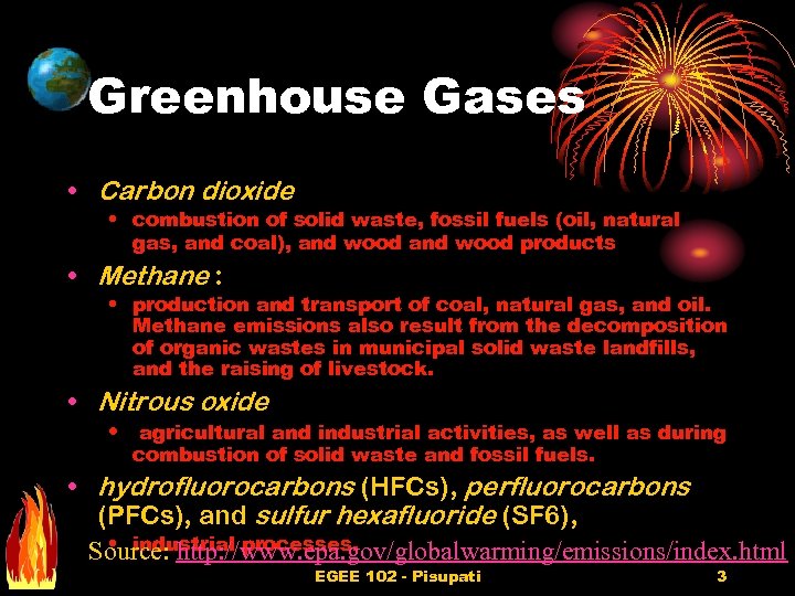 Greenhouse Gases • Carbon dioxide • combustion of solid waste, fossil fuels (oil, natural