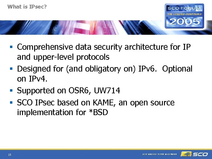 What is IPsec? § Comprehensive data security architecture for IP and upper-level protocols §