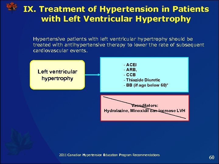 IX. Treatment of Hypertension in Patients with Left Ventricular Hypertrophy Hypertensive patients with left