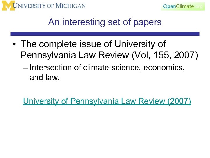 An interesting set of papers • The complete issue of University of Pennsylvania Law