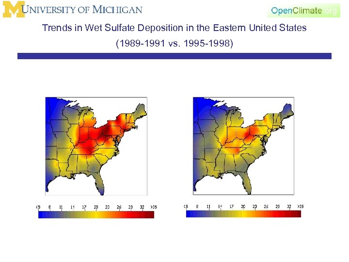 Trends in Wet Sulfate Deposition in the Eastern United States (1989 -1991 vs. 1995