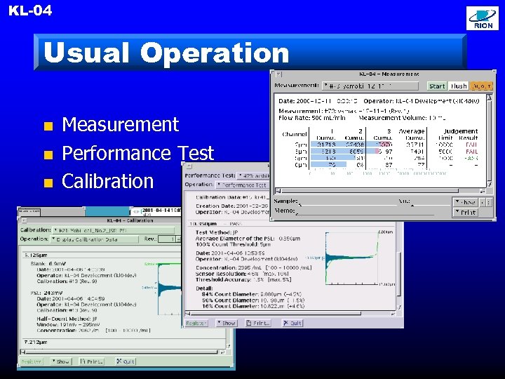 KL-04 Usual Operation n Measurement Performance Test Calibration 