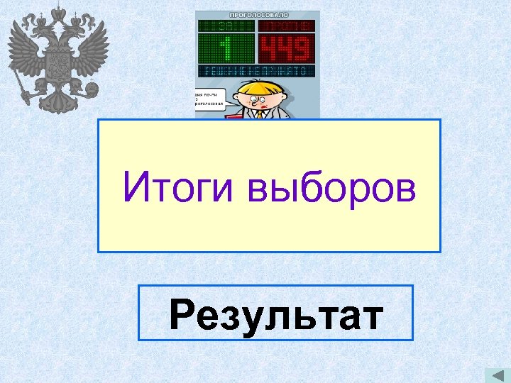 Итоги выборов Результат 
