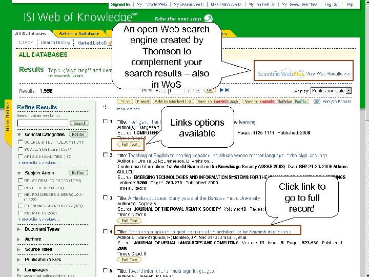 An open Web search engine created by Thomson to complement your search results –