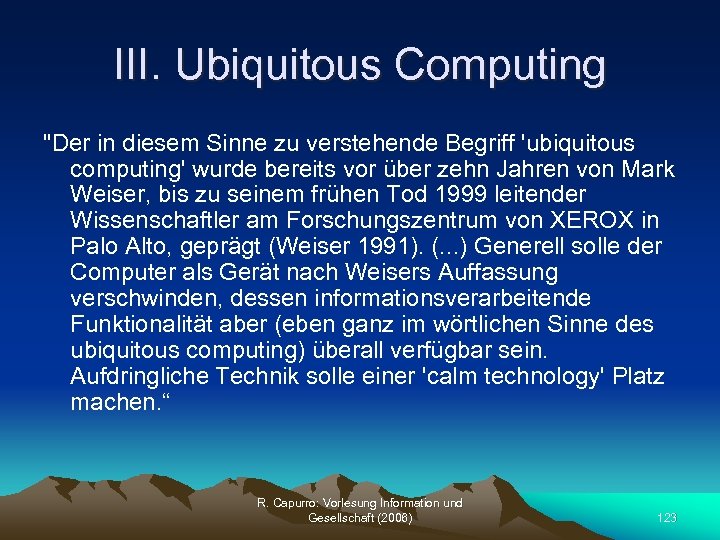 III. Ubiquitous Computing 