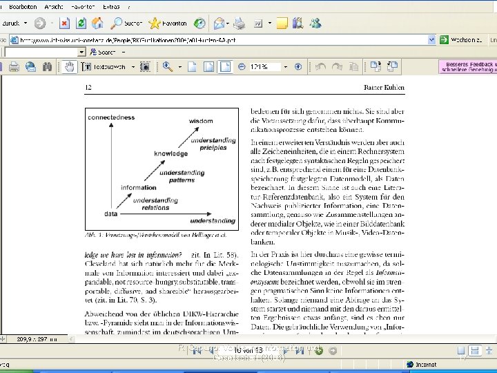 R. Capurro: Vorlesung Information und Gesellschaft (2006) 17 