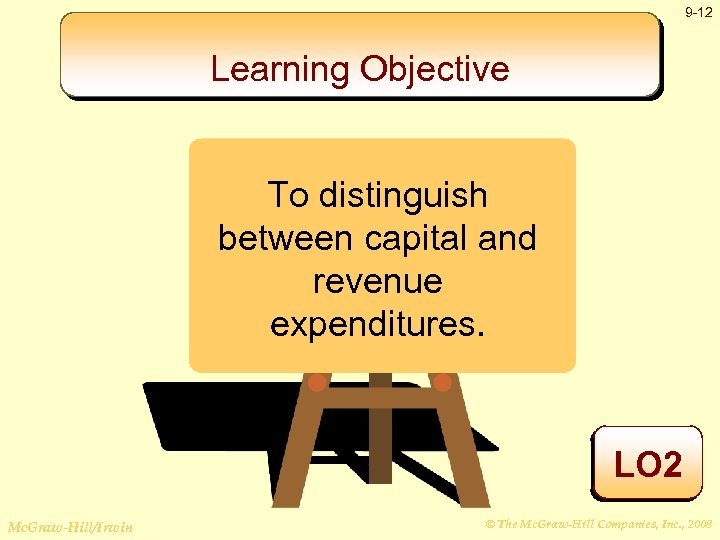 9 -12 Learning Objective To distinguish between capital and revenue expenditures. LO 2 Mc.