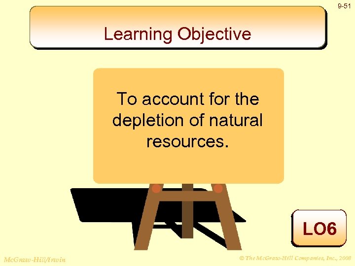 9 -51 Learning Objective To account for the depletion of natural resources. LO 6