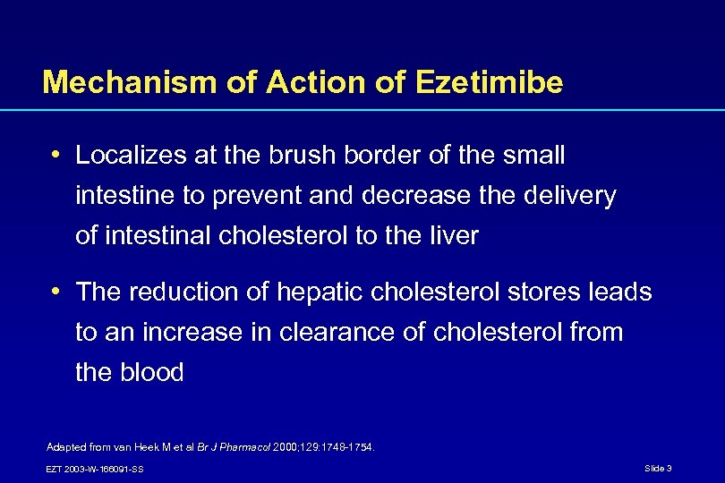 Mechanism of Action of Ezetimibe • Localizes at the brush border of the small