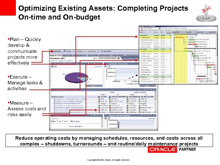 Optimizing Existing Assets: Completing Projects On-time and On-budget • Plan – Quickly develop &