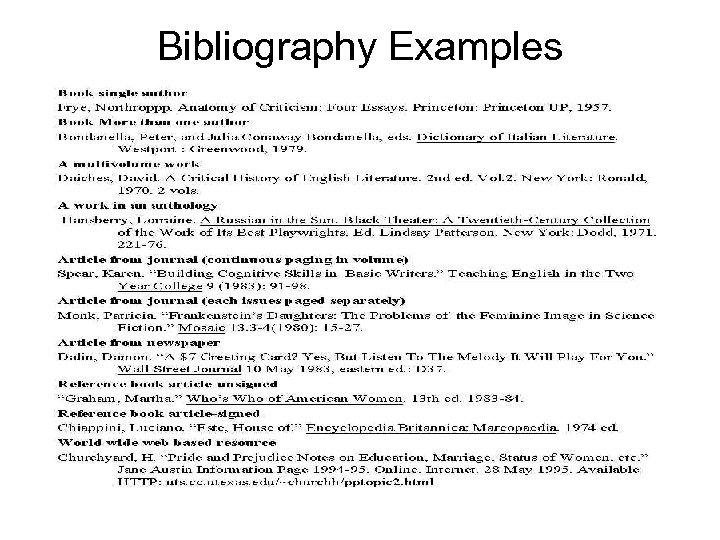Bibliography Examples 
