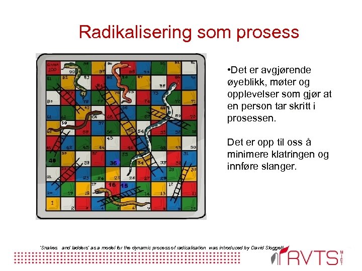 Radikalisering som prosess • Det er avgjørende øyeblikk, møter og opplevelser som gjør at