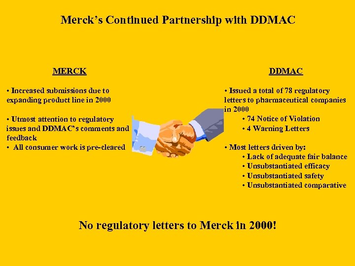 Merck’s Continued Partnership with DDMAC MERCK • Increased submissions due to expanding product line