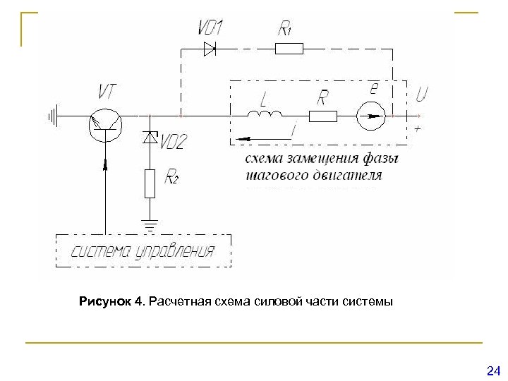 Рисунок 4. Расчетная схема силовой части системы 24 