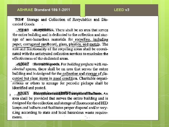 ASHRAE Standard 189. 1 -2011 LEED v 3 