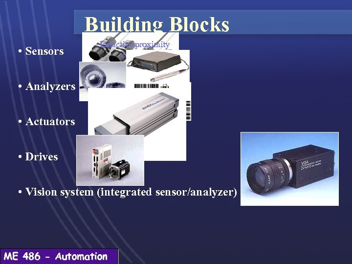 Building Blocks • Sensors Inductive proximity sensors • Analyzers • Actuators • Drives •