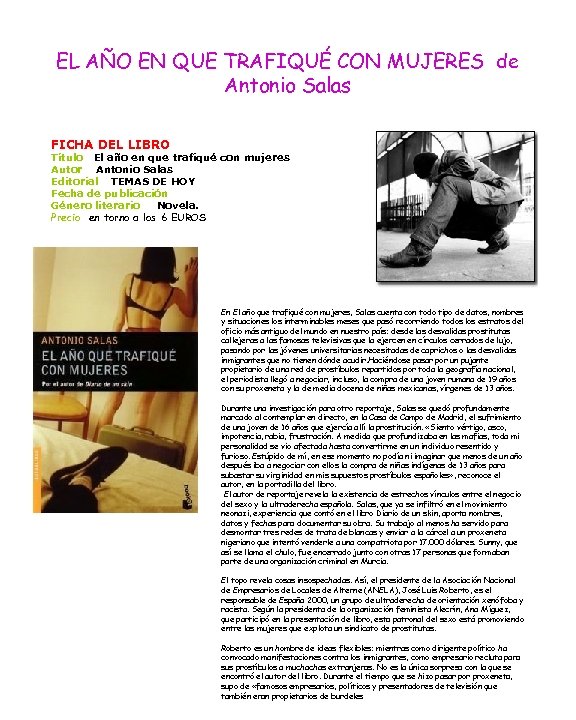 EL AÑO EN QUE TRAFIQUÉ CON MUJERES de Antonio Salas FICHA DEL LIBRO Título