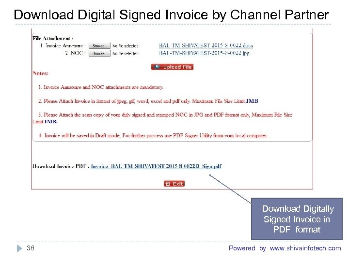 Download Digital Signed Invoice by Channel Partner ------------------------------------------------------- Download Digitally Signed Invoice in PDF