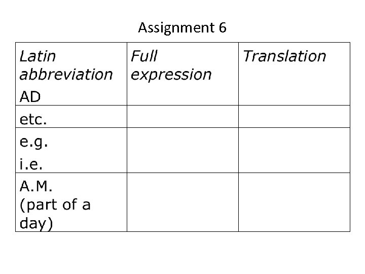 Assignment 6 