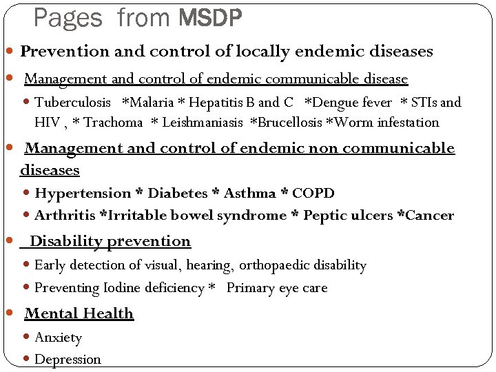 Pages from MSDP Prevention and control of locally endemic diseases Management and control of