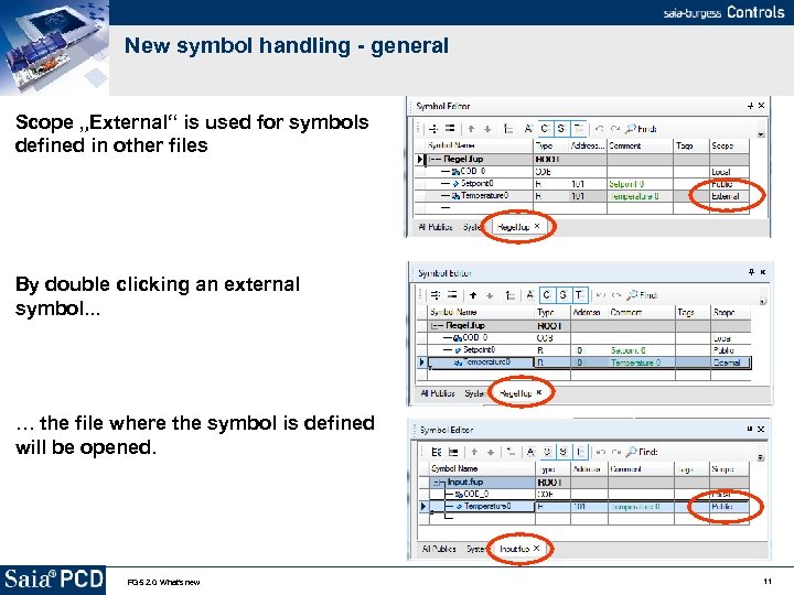 New symbol handling - general Scope „External“ is used for symbols defined in other