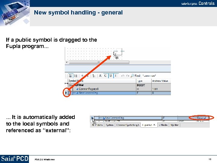 New symbol handling - general If a public symbol is dragged to the Fupla