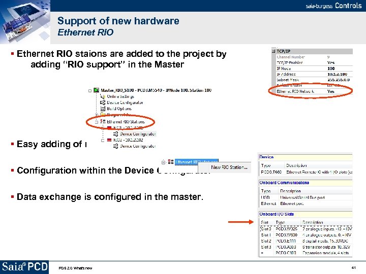 Support of new hardware Ethernet RIO staions are added to the project by adding