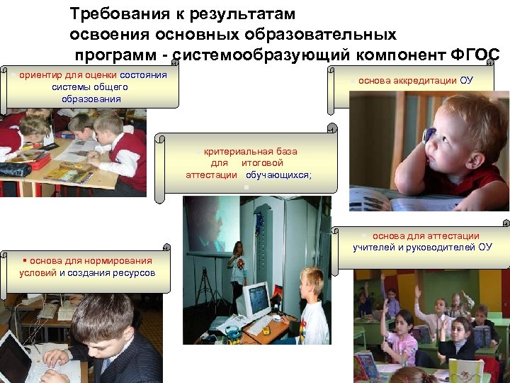 Требования к результатам освоения основных образовательных программ - системообразующий компонент ФГОС n ориентир для
