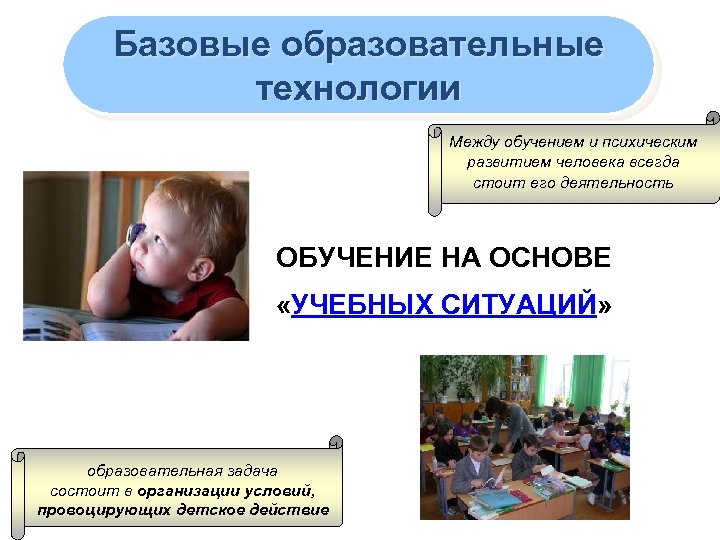 Базовые образовательные технологии Между обучением и психическим развитием человека всегда стоит его деятельность ОБУЧЕНИЕ