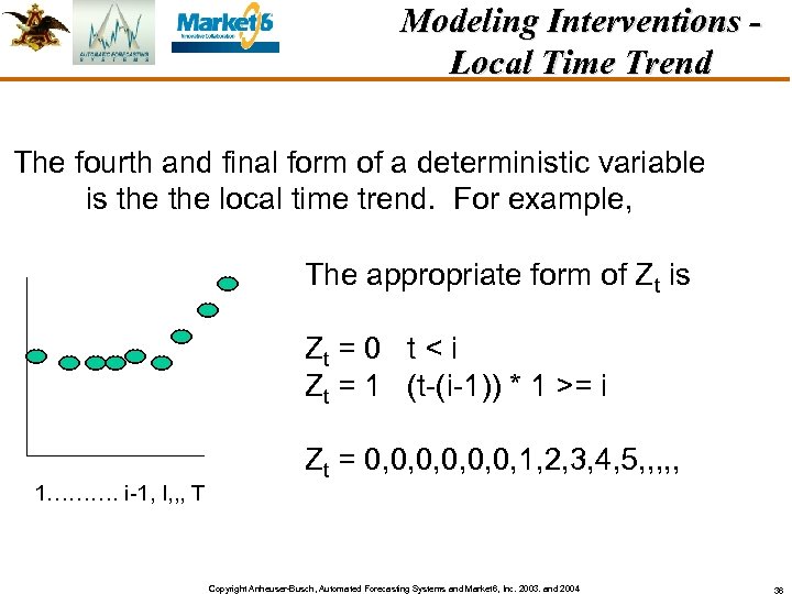 Modeling Interventions Local Time Trend The fourth and final form of a deterministic variable