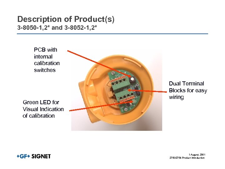 Description of Product(s) 3 -8050 -1, 2* and 3 -8052 -1, 2* PCB with