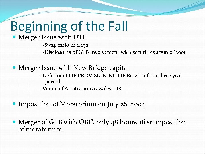 Beginning of the Fall Merger Issue with UTI -Swap ratio of 2. 25: 1