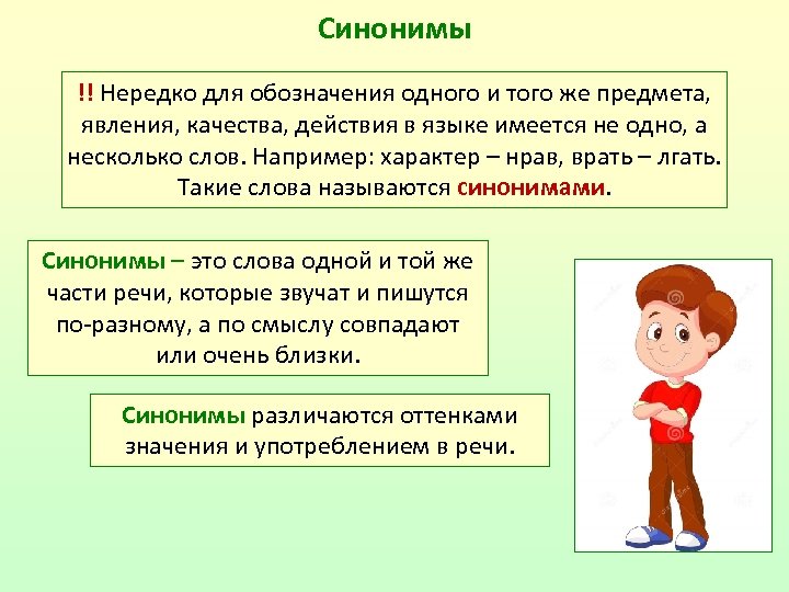 Синонимы 1 класс