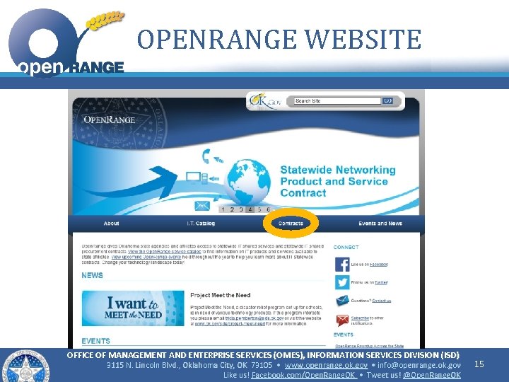 OPENRANGE WEBSITE OFFICE OF MANAGEMENT AND ENTERPRISE SERVICES (OMES), INFORMATION SERVICES DIVISION (ISD) 3115