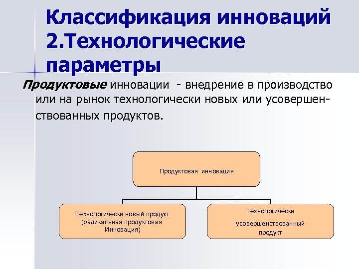 Технологические параметры. Технологические параметры производства. Классификация инноваций по технологическим параметрам. Основные параметры технологического процесса.