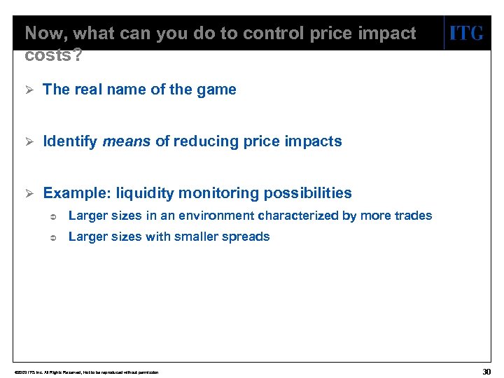 Now, what can you do to control price impact costs? Ø The real name