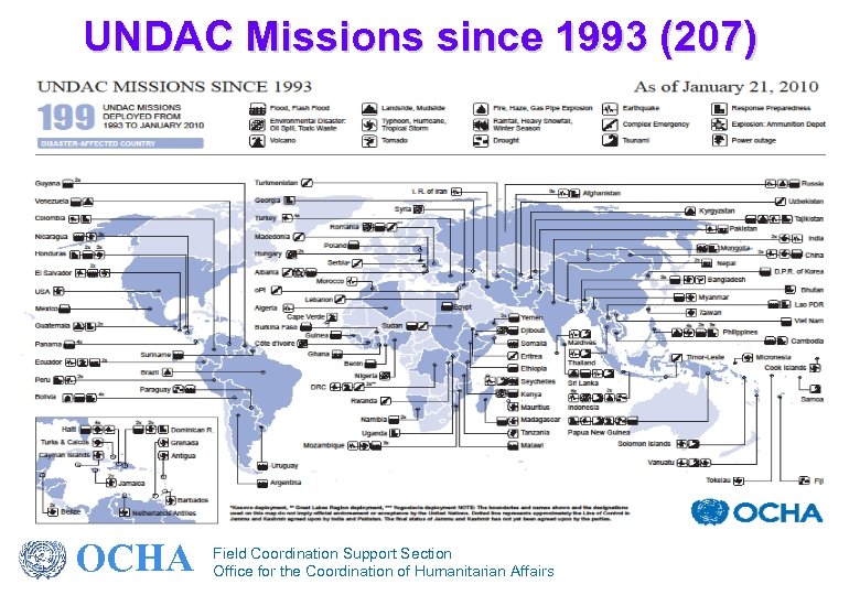 UNDAC Missions since 1993 (207) OCHA Field Coordination Support Section Office for the Coordination