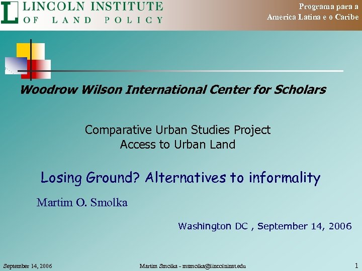 Programa para a America Latina e o Caribe Woodrow Wilson International Center for Scholars