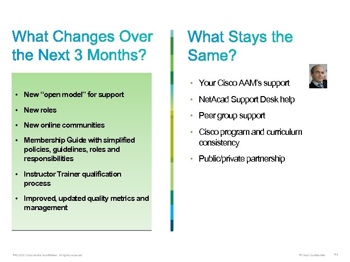  • Your Cisco AAM’s support • New “open model” for support • New