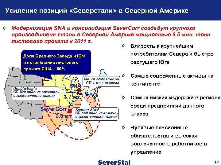 Усиление позиций «Северстали» в Северной Америке » Модернизация SNA и консолидация Sever. Corr создадут