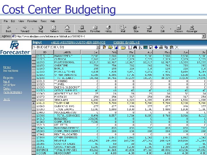 Cost Center Budgeting 