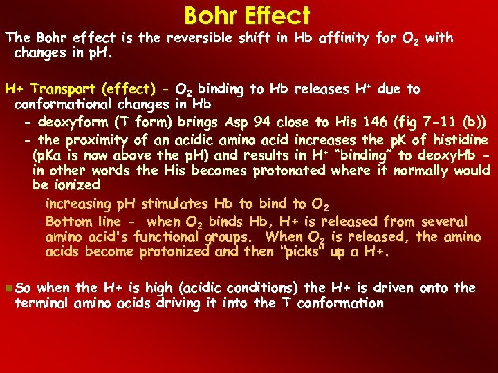 Bohr Effect The Bohr effect is the reversible shift in Hb affinity for O