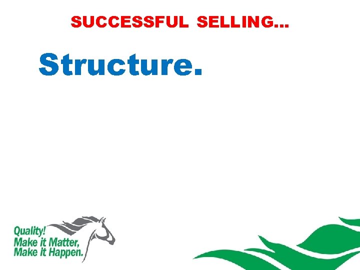 SUCCESSFUL SELLING… Structure. 