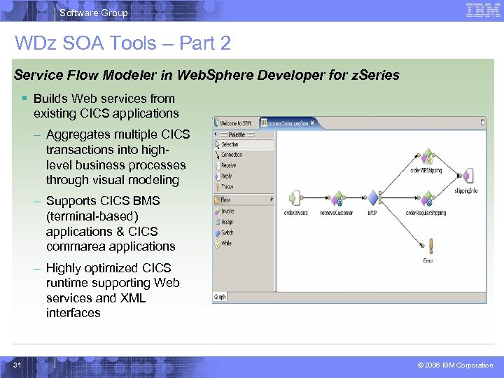 Software Group WDz SOA Tools – Part 2 Service Flow Modeler in Web. Sphere
