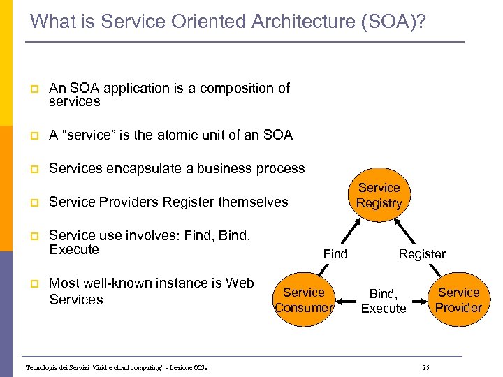 What is Service Oriented Architecture (SOA)? p An SOA application is a composition of