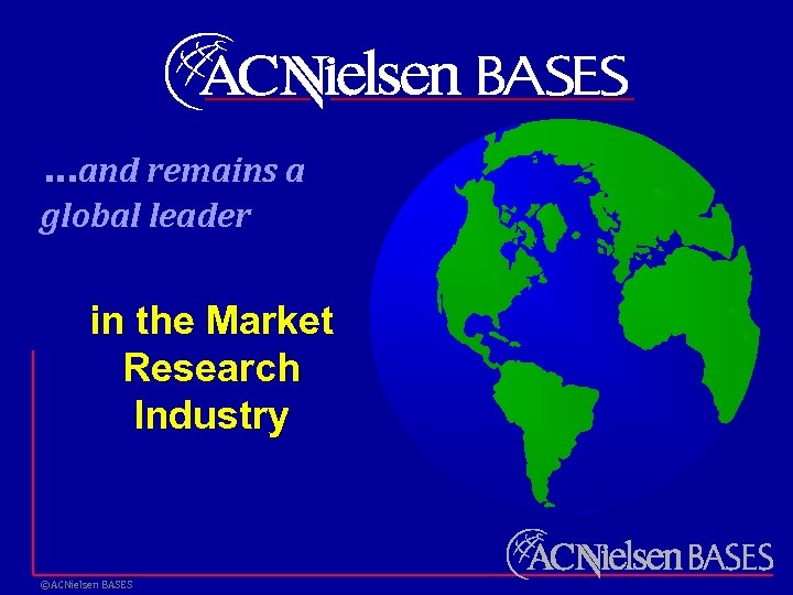 …and remains a global leader in the Market Research Industry ©ACNielsen BASES 