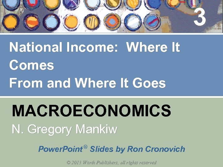 3 National Income: Where It Comes From and Where It Goes MACROECONOMICS N. Gregory